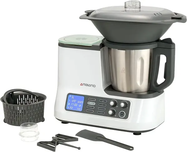 Küchenmaschine mit Kochfunktion – Waage, Dampfgaraufsatz